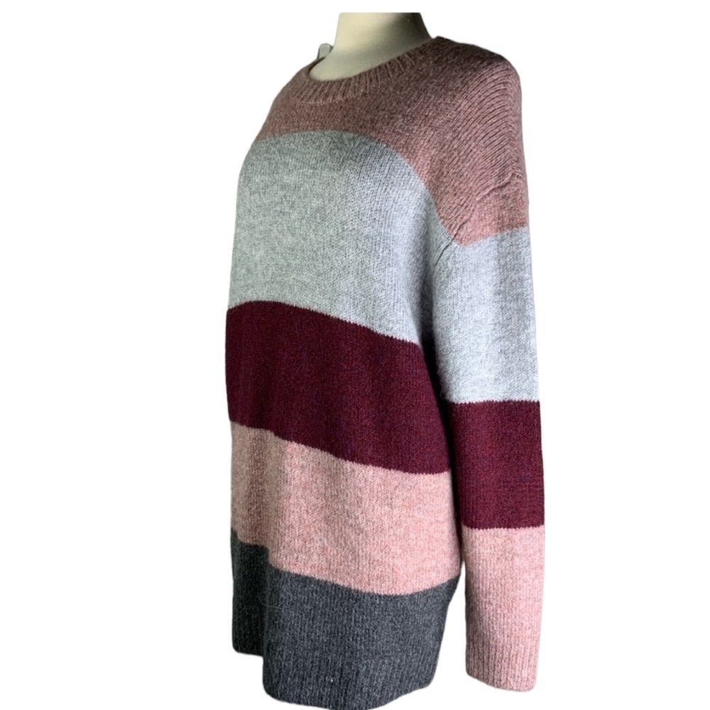 Silverflint Sweater Dress or Tunic Burgandy Gray & Pink So Soft Alpaca Size Med